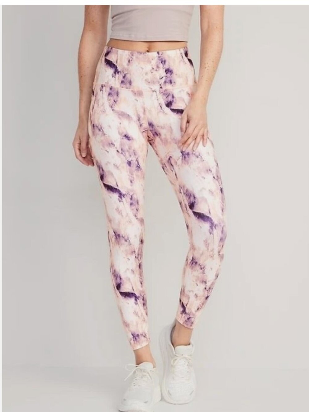 Old Navy High-Waisted PowerSoft 7/8 Side-Pocket Leggings - Pink Quartz